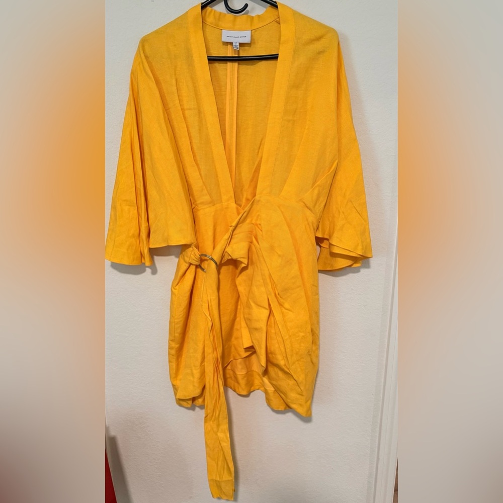 Significant Other Yellow Wrap Dress